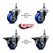 Service Caster 3 Inch Blue Polyurethane 12 Inch Threaded Stem Caster Set 2 Brakes SCC SCC-TS20S314-PPUB-BLUE-121315-2-PLB2 - alternate 4